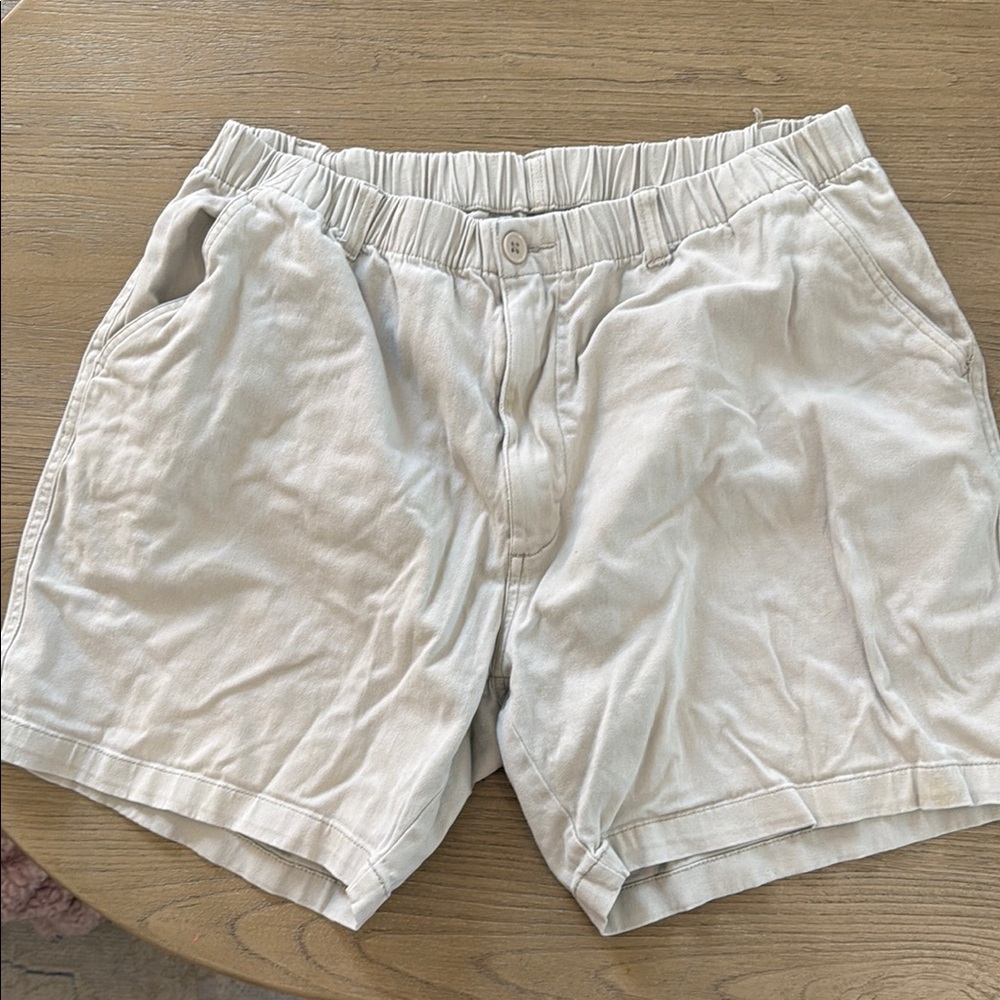 Tan Flat Front Casual Shorts